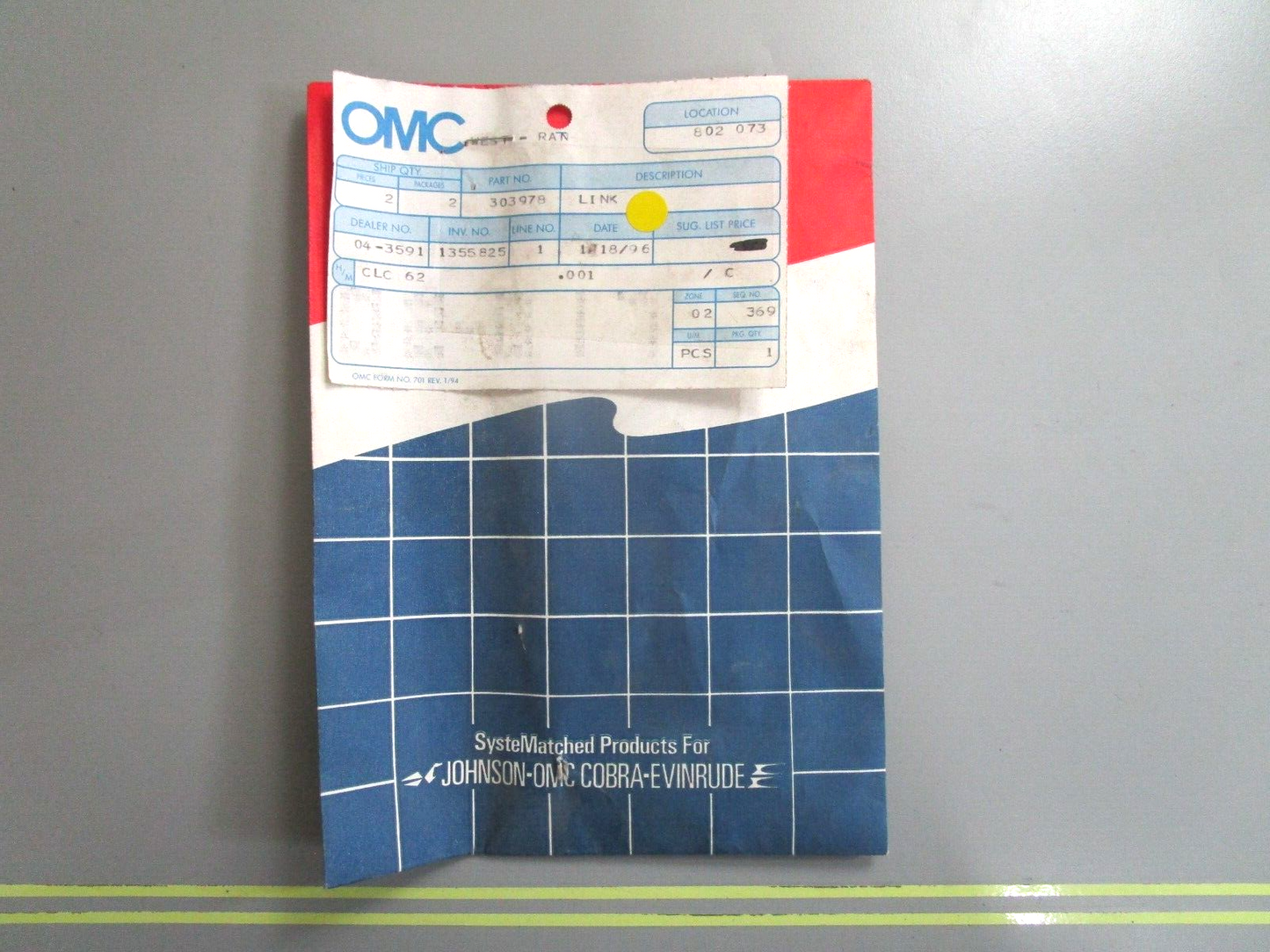 *NEW OEM* (LOT OF 2) 0750 OMC Johnson Evinrude LINK 303978 0303978
