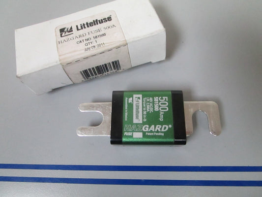 NEW OEM 581500 Lettelfuse 500AMP Hazgard Fuse 0720