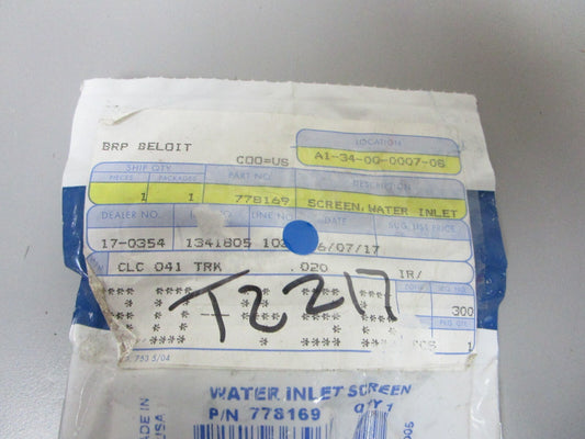 *NEW OEM* 0810 OMC Johnson Evinrude Water Inlet Screen 778169 0778169