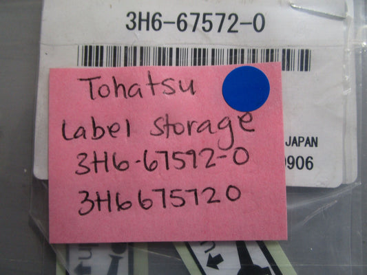 *NEW OEM* (LOT OF 2) 0770 Nissan Tohatsu Label Storage 3H6-67572-0 3H6675720