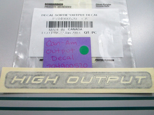 NEW OEM 704900520 Can-Am High Output Decal 0810