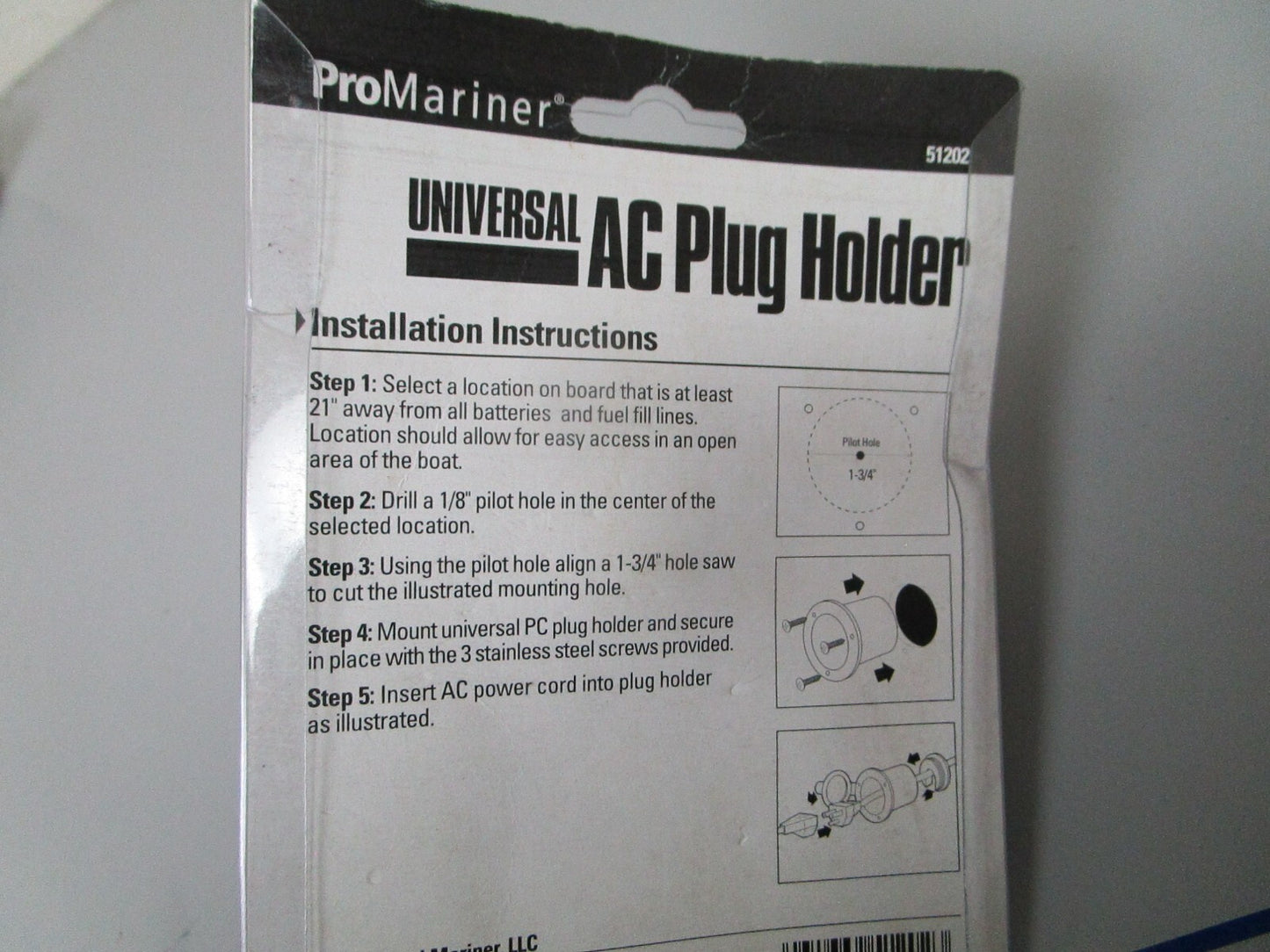*NEW* 0810 ProMariner Universal AC Plug Holder 51202