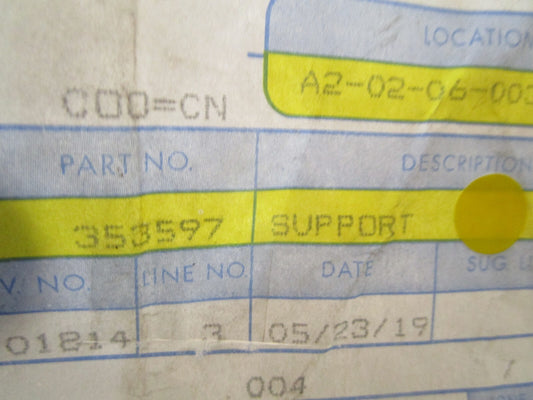 *NEW OEM* 0810 OMC Johnson Evinrude Support 353597 0353597