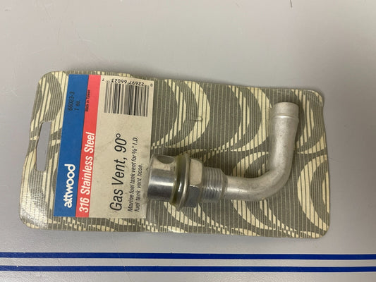 *NEW* 0810 Attwood SS 90 Degree Gas Vent Fuel Tank Vent Hose 66023-3