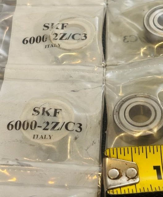 LOT OF 3 SKF 6000-2Z/C3 Deep Groove Ball Bearing 10x26x8mm Shielded Metric NOS