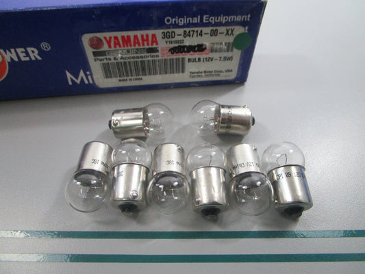 NEW OEM (LOT OF 8) 3GD-84714-00-XX Yamaha 12V 7.5W Bulb 0810