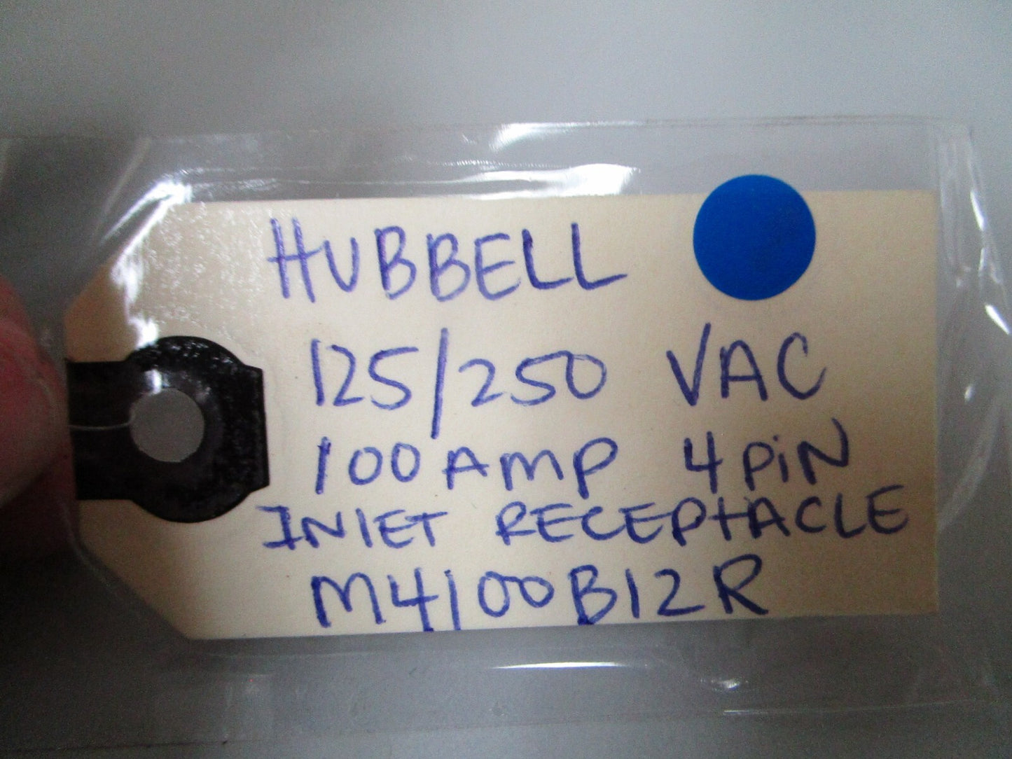 *NEW* 0720 Hubbell 125/250 VAC 100amp 4 Pin Inlet Receptacle M4100B12R