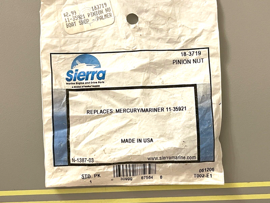 *NEW* 0750 Sierra PINION NUT 18-3719 Replaces Mercury 11-35921