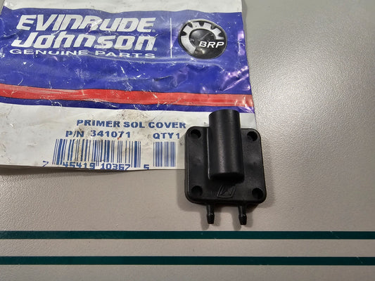 NEW OEM 341071 0341071 OMC Johnson Evinrude Primer Solenoid Cover 0810