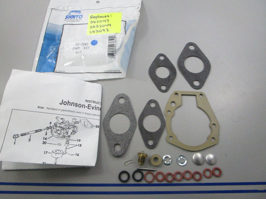 NEW 18-7043 Replaces: 382047 3832049 383052 18-7765 Carburetor Kit 0810