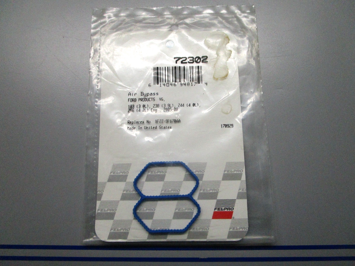 *NEW* 0810 Fel-Pro Air Bypass Gasket 72302 Replaces: XF27-9F670AA