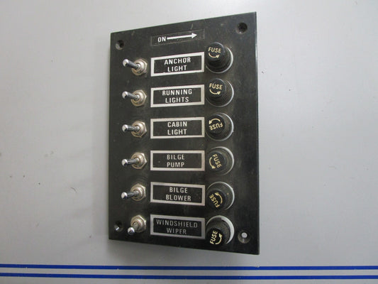 *NEW* 0820 Marine Boat 6 Gang Bakelite Plate Switch Panel w/ Toggle