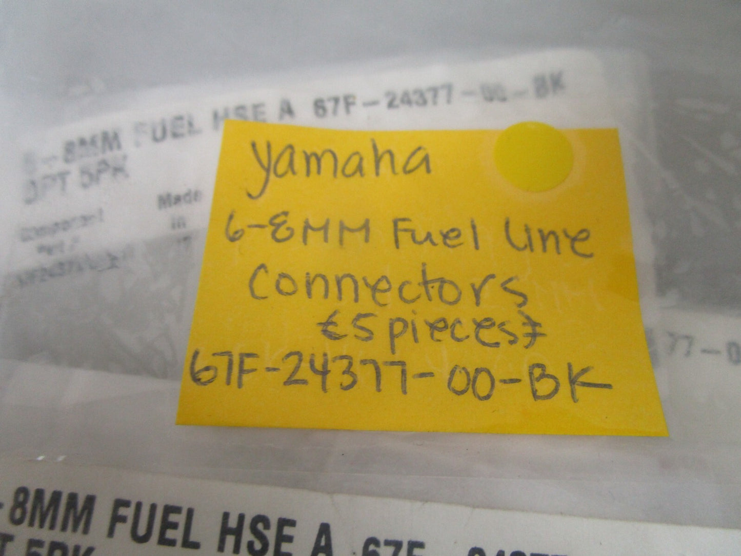 *NEW OEM* 0810 Yamaha 6-8MM Fuel Line Connectors (5 Pieces) 67F-24377-00-BK