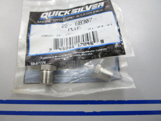 NEW OEM (LOT OF 2) 22-68307 Mercury Quicksilver Plug 0810