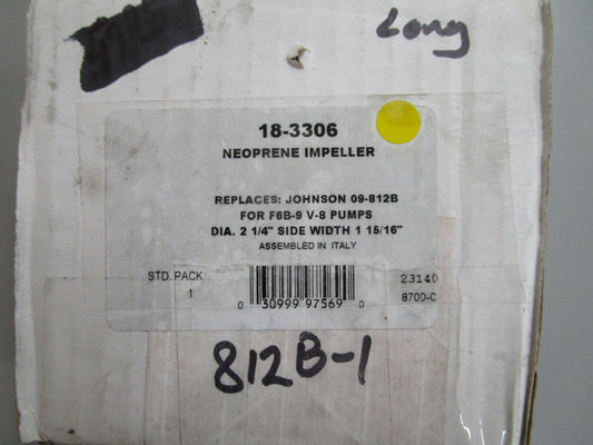 *NEW* 0810 Sierra Neoprene Impeller 18-3306 Replaces: Johnson 09-812B