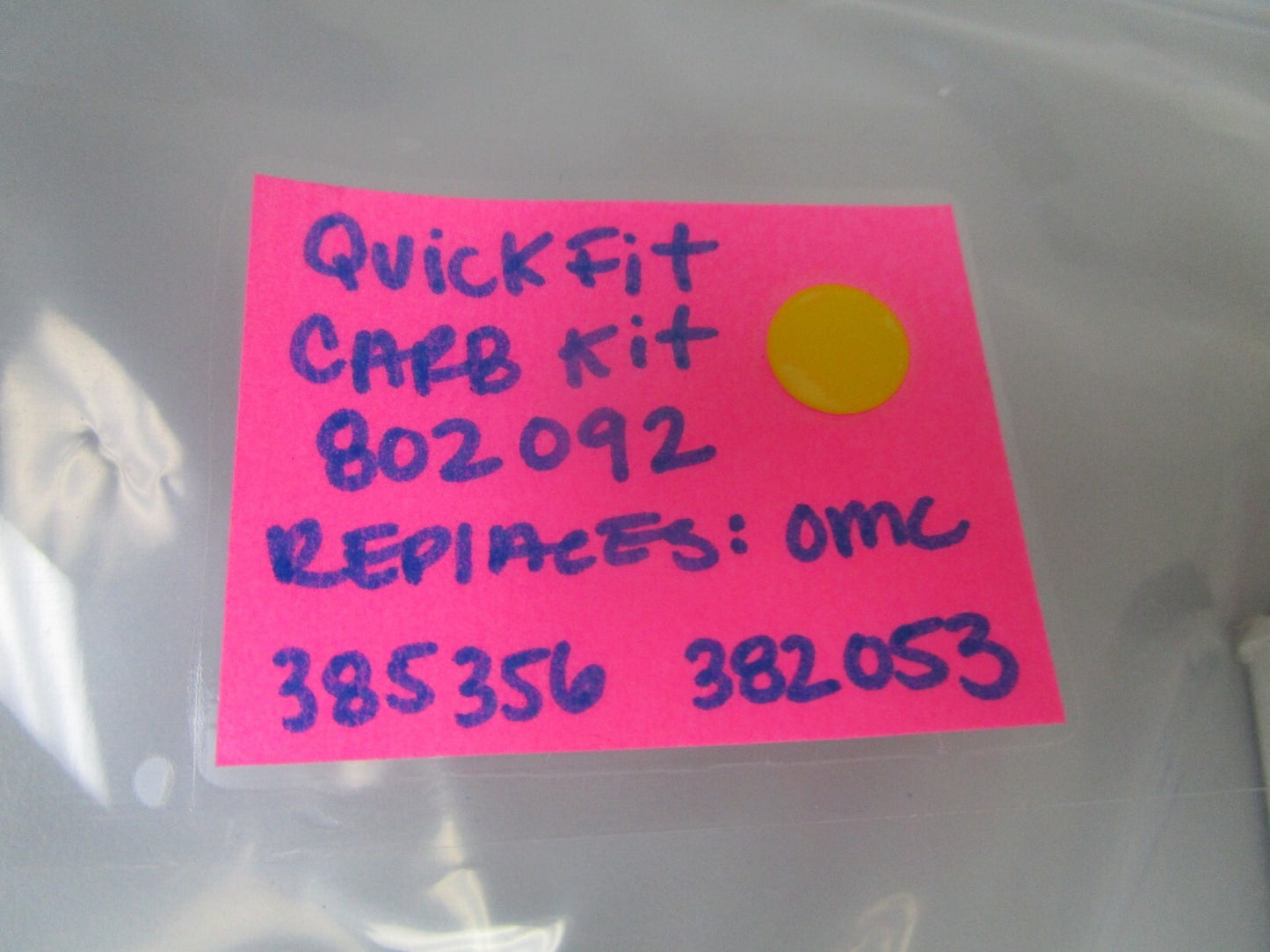 *NEW* 0810 QuickFit Carb Kit 802092 Replaces: OMC 385356 382053
