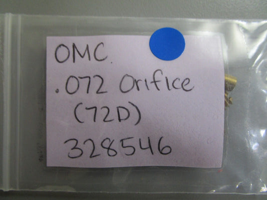 *NEW OEM* 0810 OMC Johnson Evinrude .072 Orifice (72D) 328546 0327546