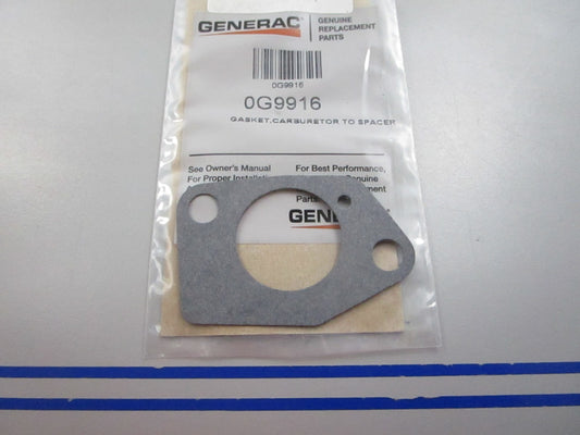 NEW OEM 0G9916 Generac Carburetor Spacer Gasket 0810
