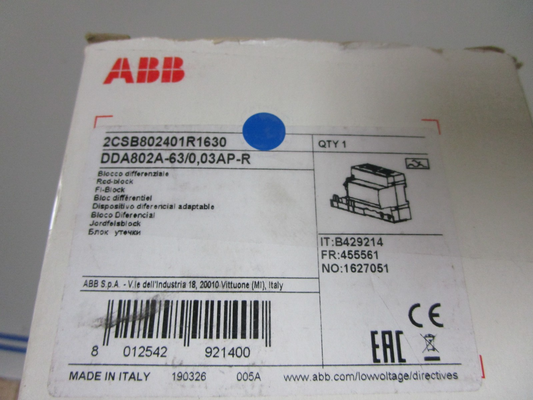 *NEW* 0720 ABB Block DDA802A-63/0.03AP-R