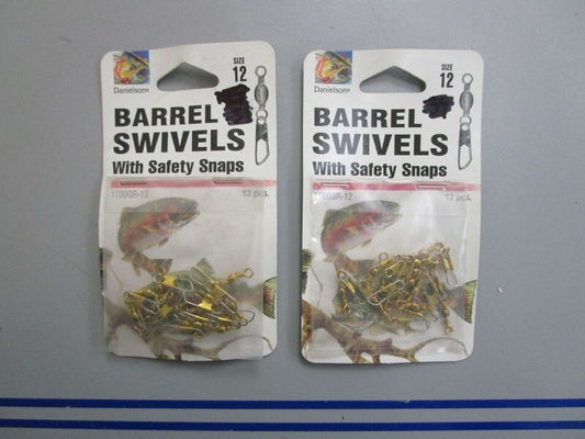 *NEW* (LOT OF 2) 0770 Danielson Size 12 Barrel Swivels W/ Safety Shaps 1700GR-12