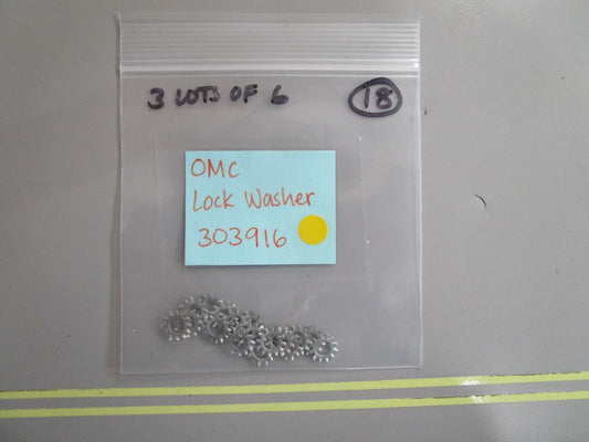 *NEW OEM* (LOT OF 6) 0810 OMC Johnson Evinrude Lock Washer 303916 0303916
