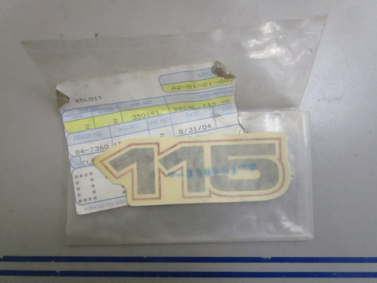 *NEW OEM* 0820 OMC Johnson Evinrude 115HP Decal 350191 0350191