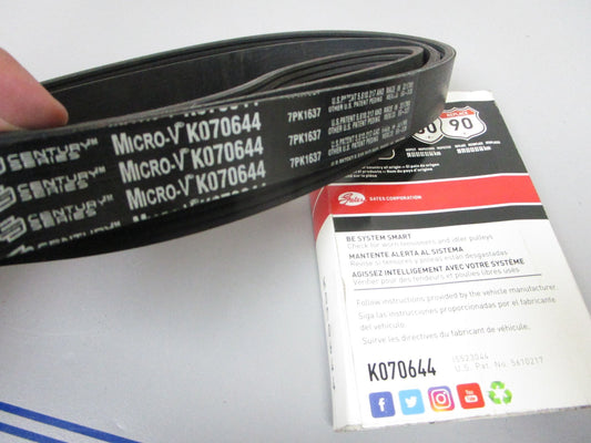NEW K070644 Gates Micro-V 15/16" x 65" Serpentine Belt 0720