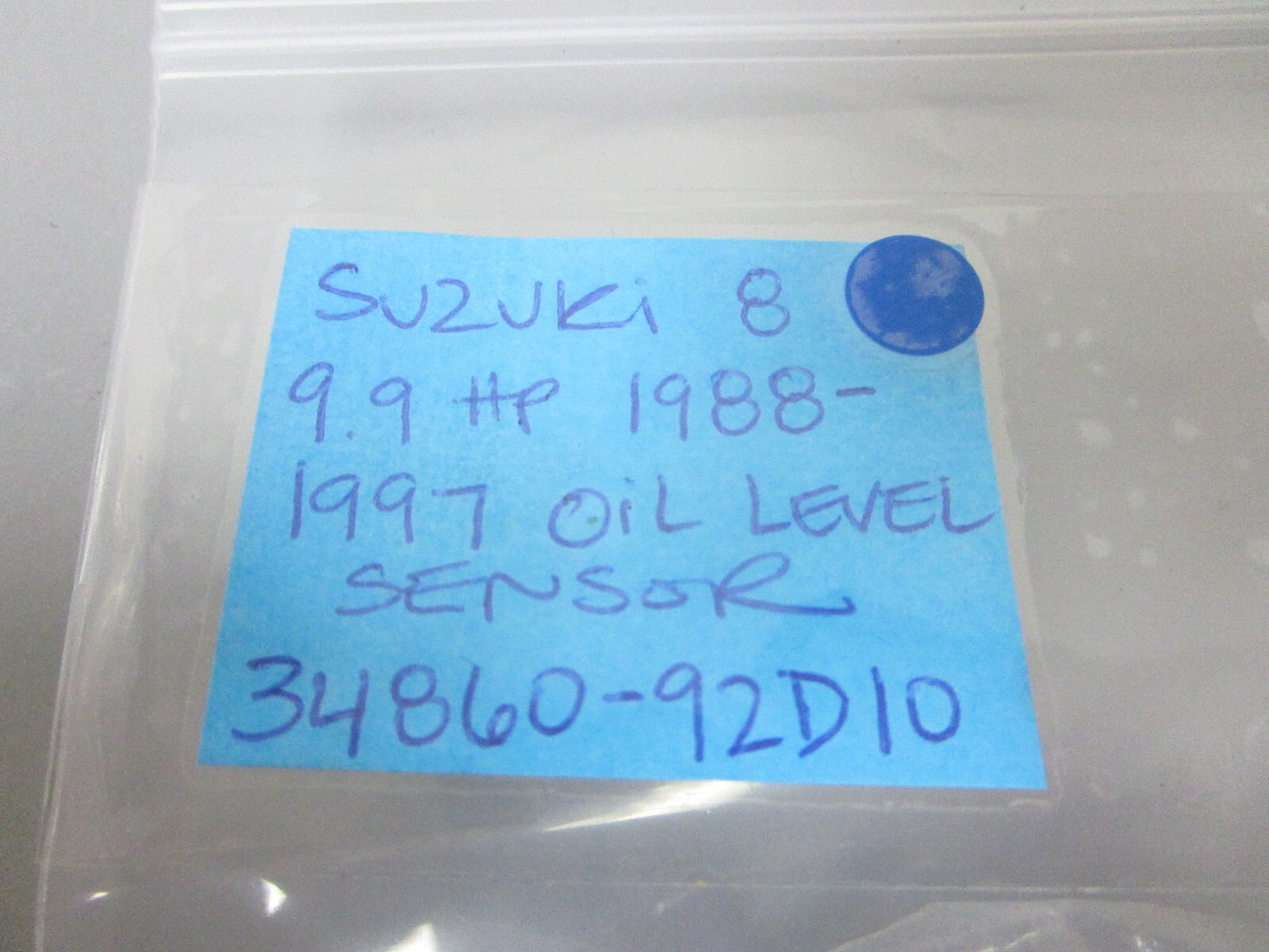 *NEW OEM* 0720 Suzuki 8hp 9.9hp 1988 - 1997 Oil Level Sensor 34860-92D10