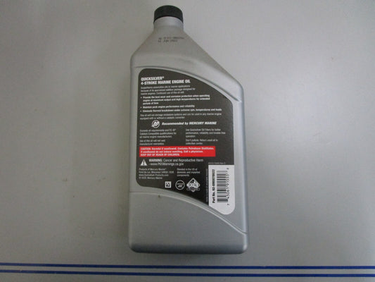 *NEW OEM* 0820 Mercury Quicksilver 4-Stroke Marine Engine Oil 92-8M0078622