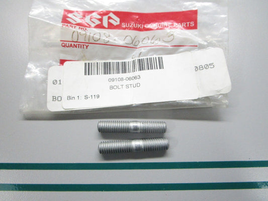 NEW OEM (LOT OF 2) 09108-06063 Suzuki Stud Bolt 0810
