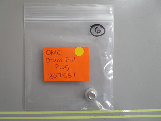 *NEW OEM* 0810 OMC Johnson Evinrude Drain Fill Plug 307551 0307551
