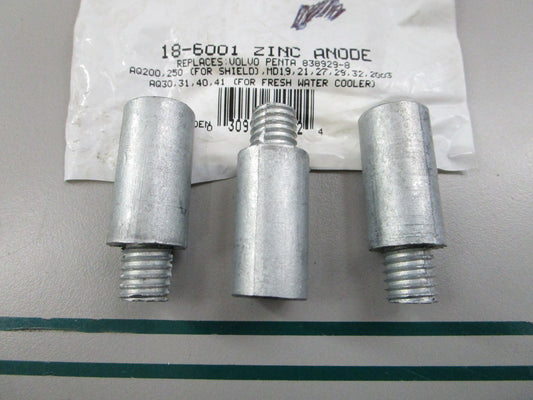 NEW (LOT OF 3) 18-6001 Replaces: Volvo 838929 Sierra Zinc Anode 0810