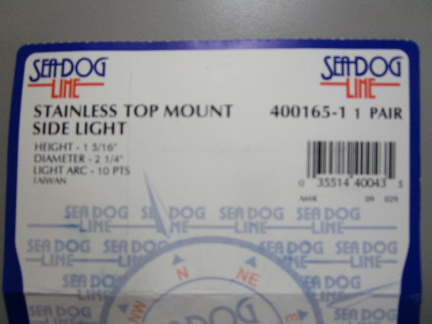 *NEW* 0820 SeaDog Stainless Top Mount Side Light 400165-1