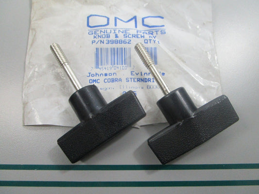 NEW OEM (LOT OF 2) 398862 0398862 OMC Johnson Evinrude Knob & Screw 0810