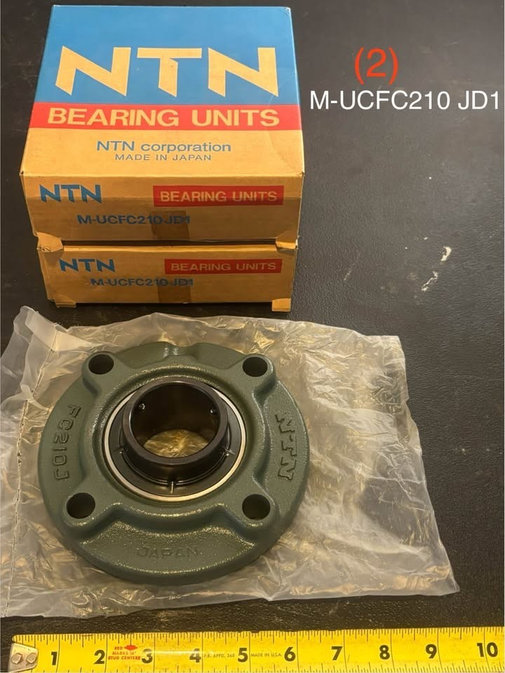 NTN M-UCFC210 JD1 Round Flange Bearing Unit 50mm 4-Bolt Cast Iron NOS Single