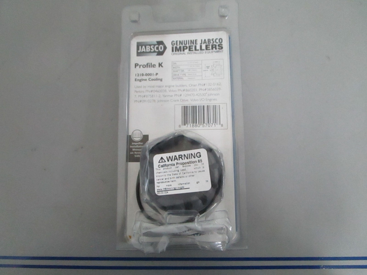 *NEW OEM* 0820 Jabsco Impeller Kit 1210-0001-P