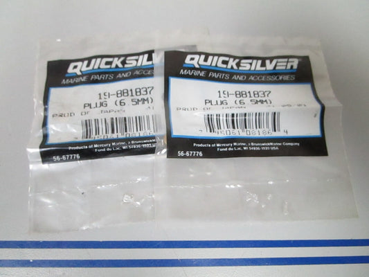 *NEW OEM* (LOT OF 2) 0720 Mercury Quicksilver 6.5mm Plug 19-881837