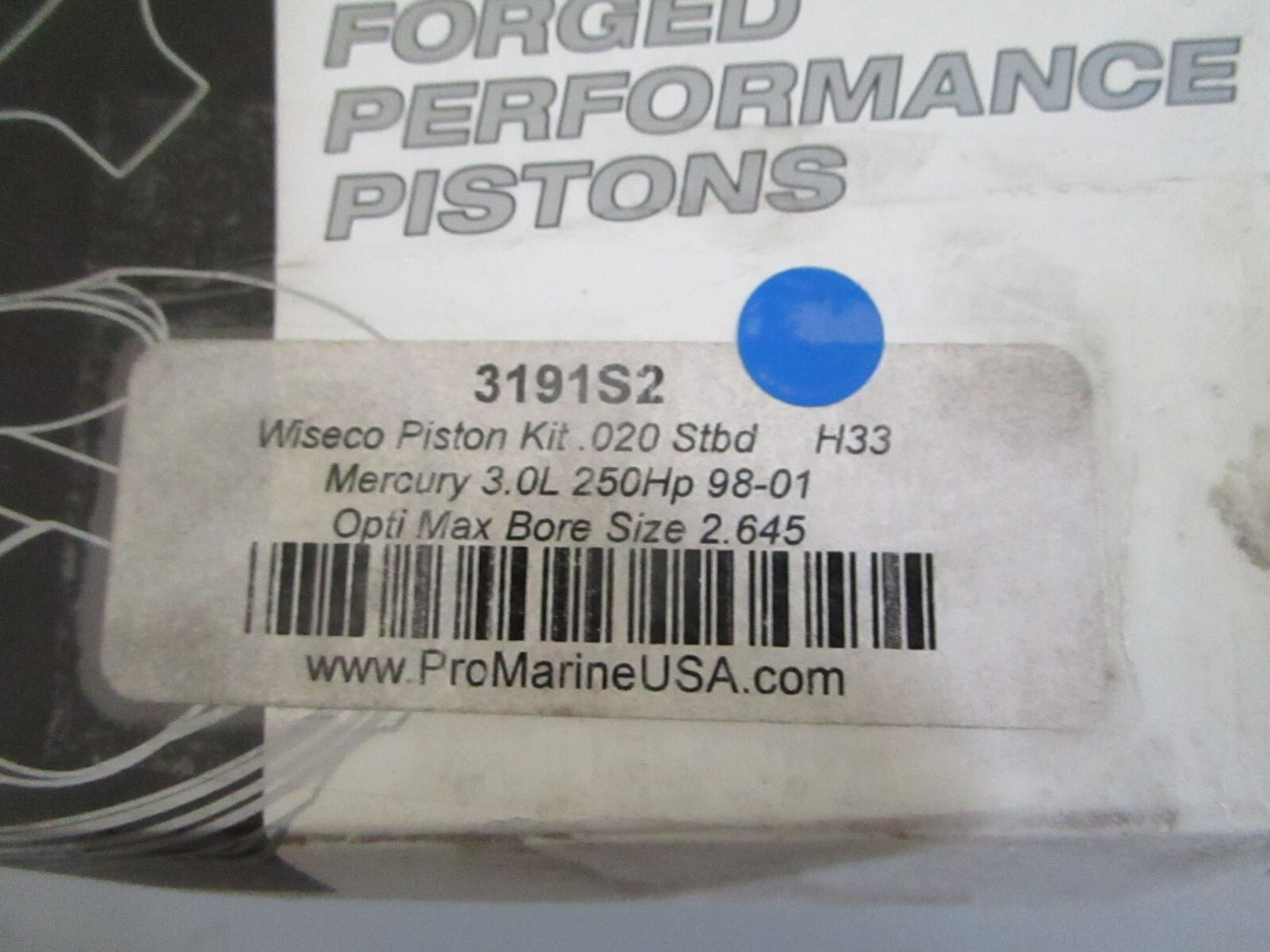 *NEW* 0820 Wiseco .020 Piston Kit 3191S2 For Mercury 3.0L 250HP '98-'01