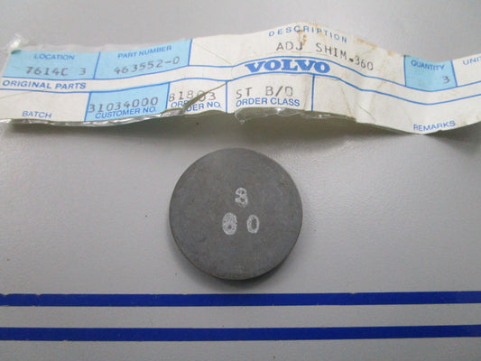 NEW OEM 463552 Volvo Penta 3.60mm Adjusting Washer 0810