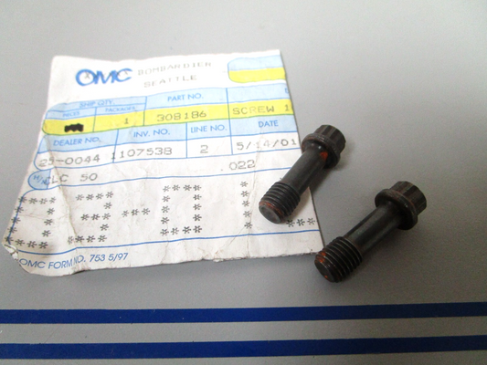 *NEW OEM* (LOT OF 2) 0810 OMC Johnson Evinrude Screw 368186 0368186