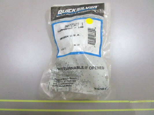 *NEW OEM* 0750 Mercury Quicksilver THERMOSTAT 807252T1