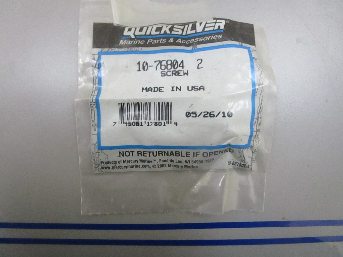 *NEW OEM* 0810 Mercury Quicksilver Screw 10-76804 2