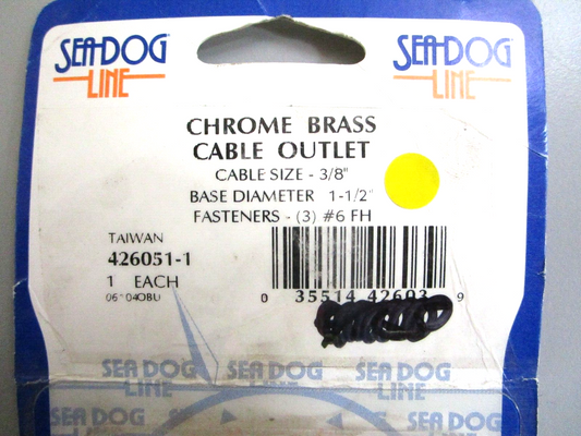 *NEW* 0750 Sea Dog CHROME BRASS CABLE OUTLET 426051-1