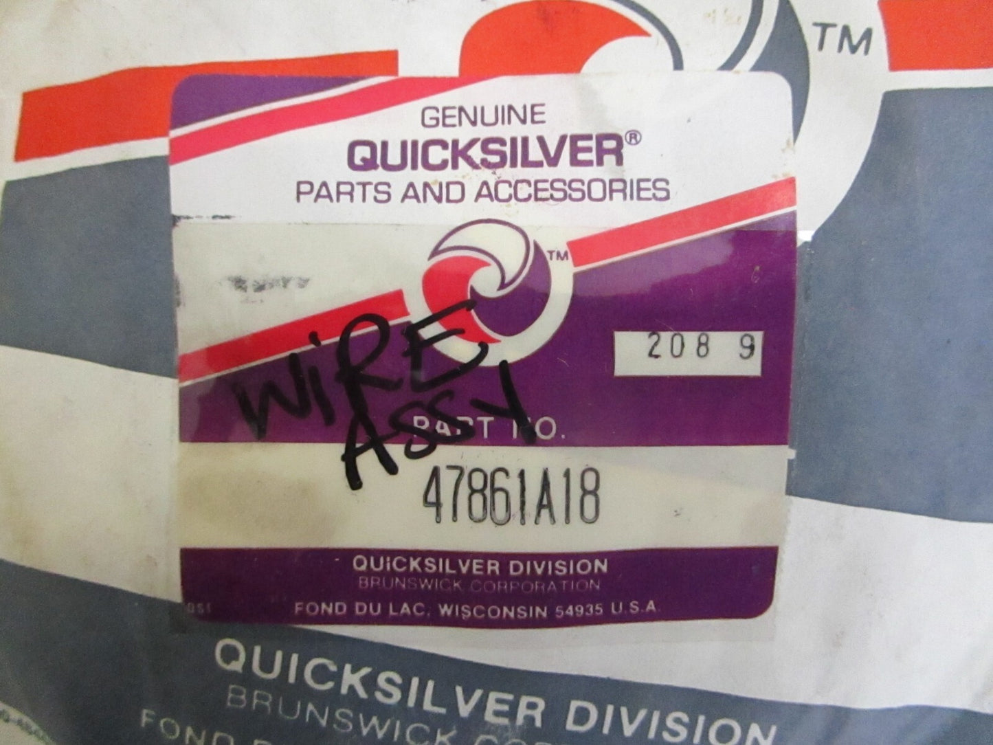 *NEW OEM* 0820 Mercury Quicksilver Wire Assy 47861A18
