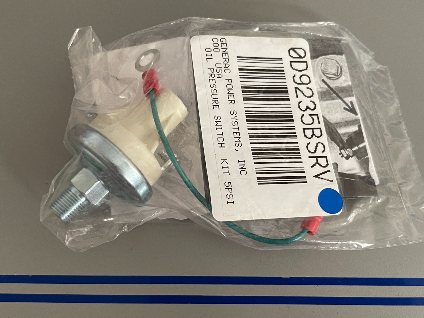 *NEW OEM* 0720 Generac 5PSI Oil Pressure Switch Kit 0D9235BSRV