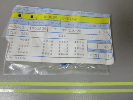 *NEW OEM* 0810 OMC Johnson Evinrude O-Ring 360529 0360529