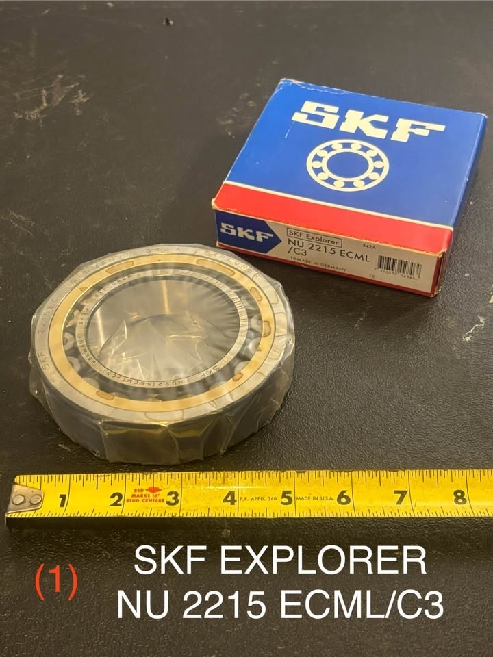 SKF NU 2215 ECML/C3 Cylindrical Roller Bearing 75x130x31mm Brass Cage NOS Single