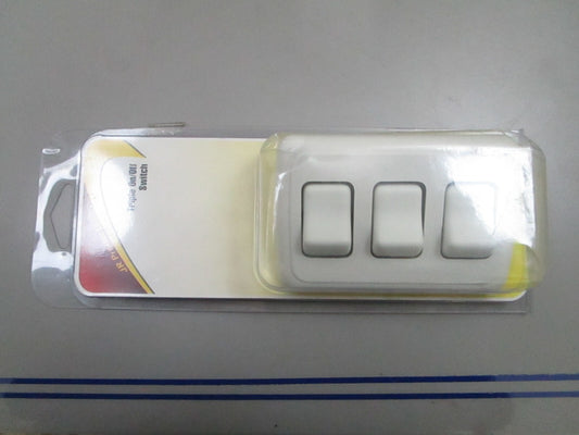 *NEW* 0780 JR Products White Triple On/Off Switch 12025
