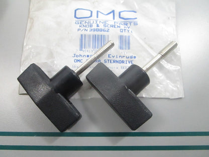 NEW OEM (LOT OF 2) 398862 0398862 OMC Johnson Evinrude Knob & Screw 0810