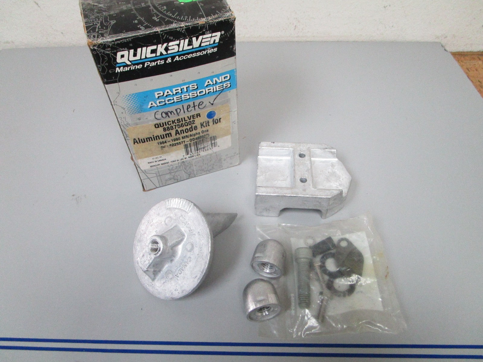 NEW OEM 888756Q02 Mercury Quicksilver Mercruiser Alpha I Aluminum Anode Kit 0720